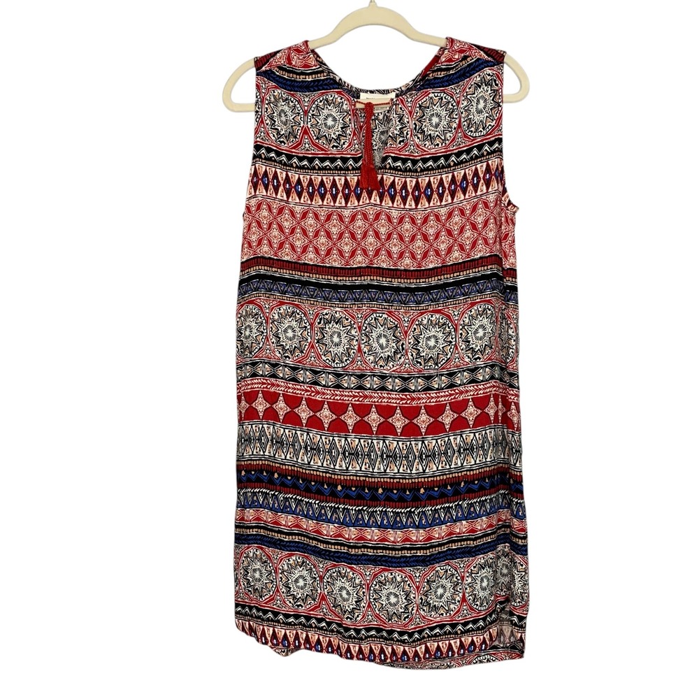 beachlunchlounge Women's Sleeveless Dress Size L Red Bohemian Print - Picture 1 of 9